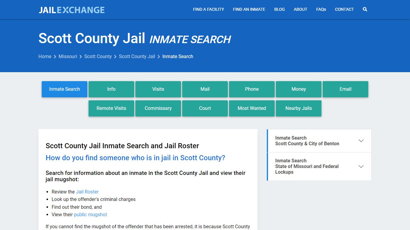 Inmate Search: Roster & Mugshots - Scott County Jail, MO